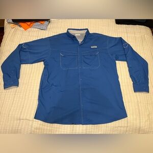 Men’s Columbia Long Sleeve Shirt, XL, Color Blue